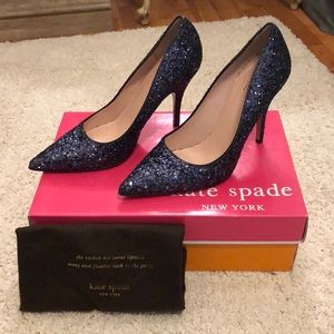 NWOT Kate Spade Licorice Too in Navy Glitter